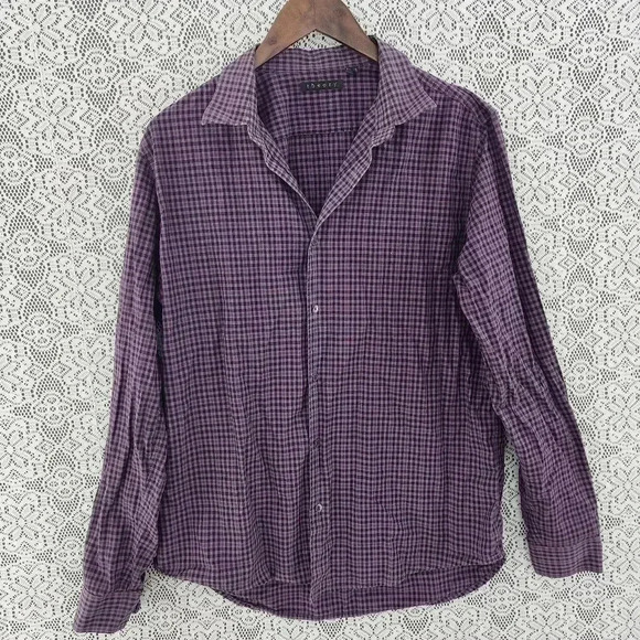 Theory plaid button down men's shirt XL - Picture 1 of 8